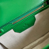 Side view of understated structured handbag