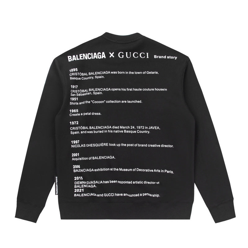 Side profile of Gucci luxury clothing with signature branding