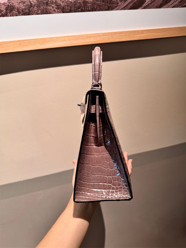 Close-up detail of poised bag design