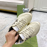 Gucci two-tone luxury sneakers view 5 breathable knit upper
