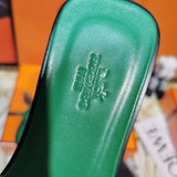 Hermes sandals Style 057 - logo and branding close-up