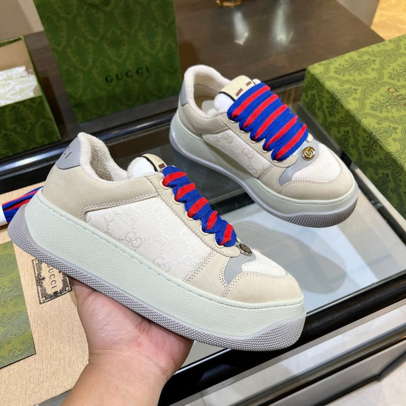 Gucci clean off-white luxury sneakers view 9 bold athletic profile