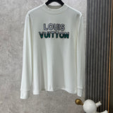 Front view of Louis Vuitton luxury clothing with monogram-inspired silhouette