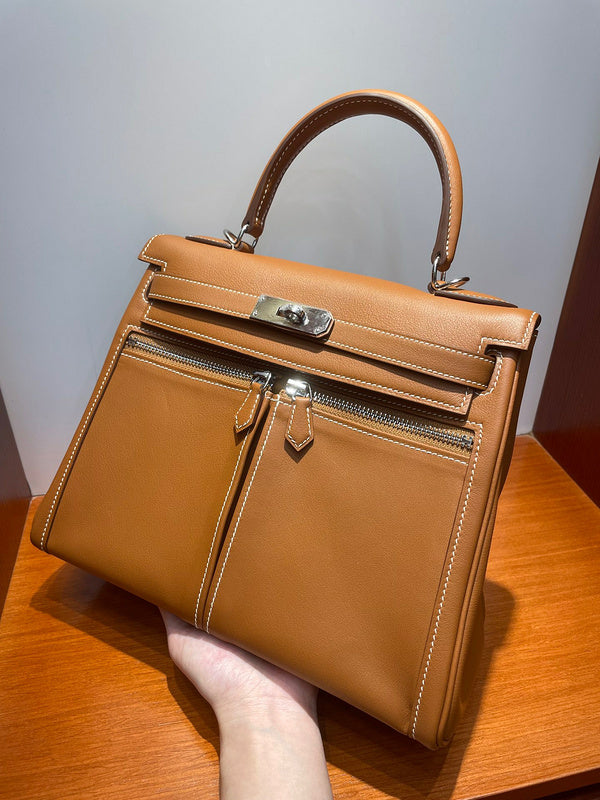 Close-up detail of sophisticated bag design