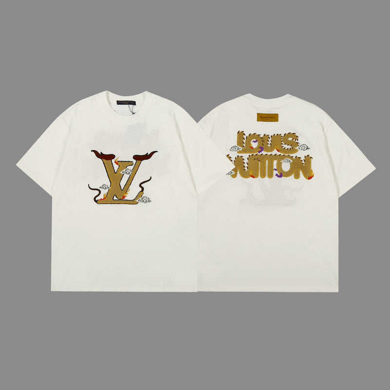 Flat lay presentation of Louis Vuitton cotton t-shirt with tailored silhouette