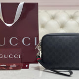 Front view of Gucci premium Pouch with iconic logo hardware