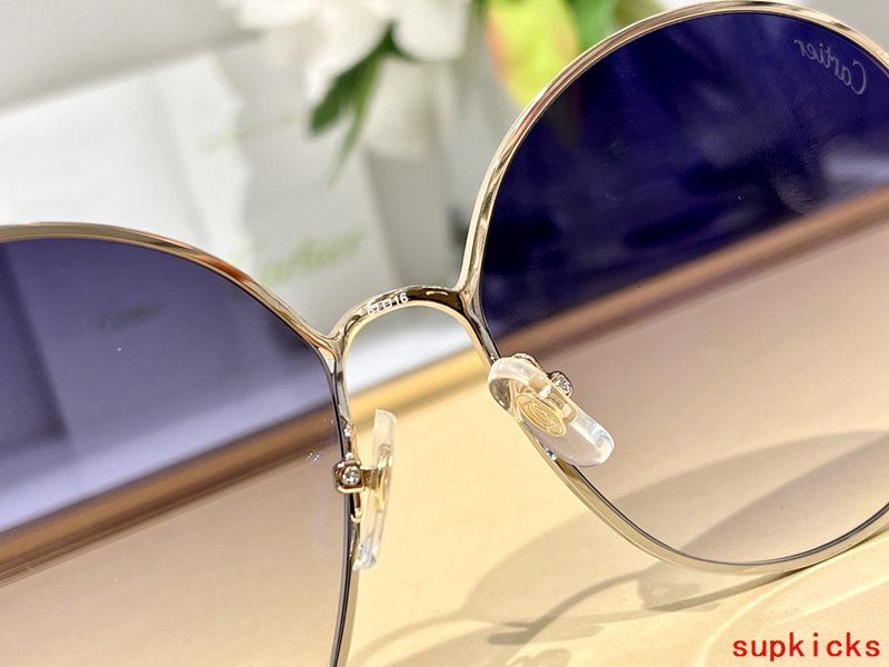 Close-up detail view of Cartier unisex sunglasses