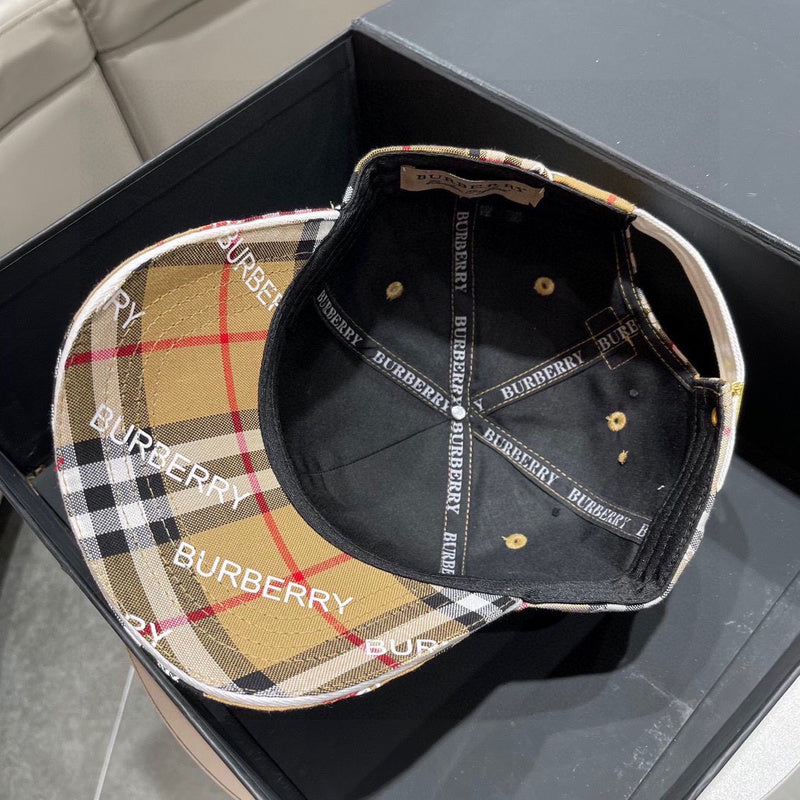 Close-up detail view of Burberry unisex cap