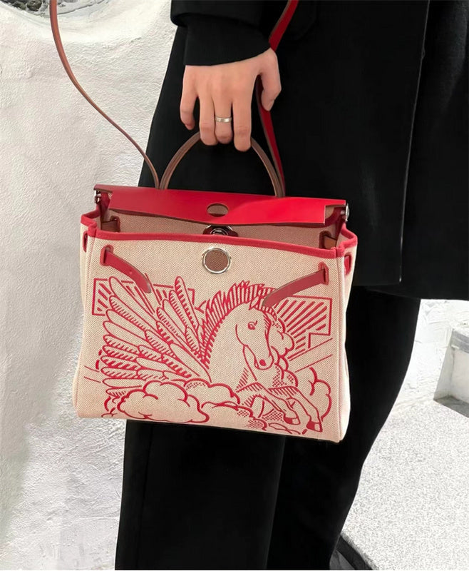 Side view of sophisticated structured handbag