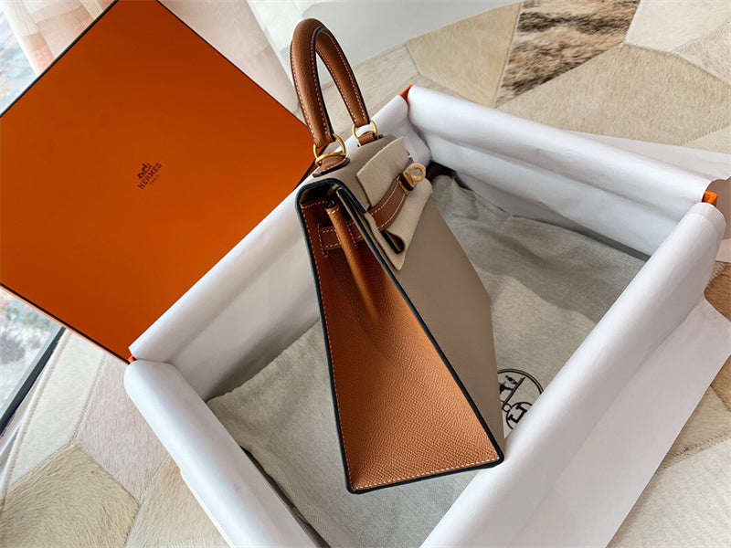 Side view of effortless structured handbag