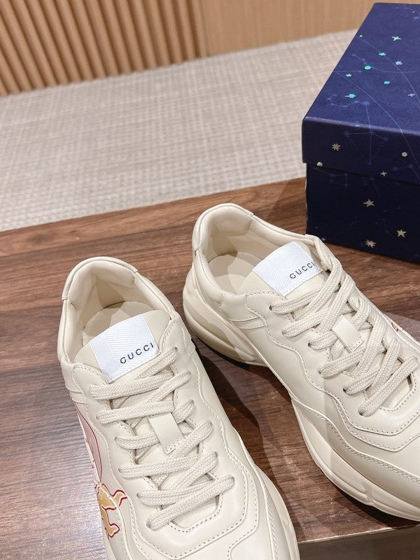 Gucci tonal black luxury sneakers view 9 bold athletic profile