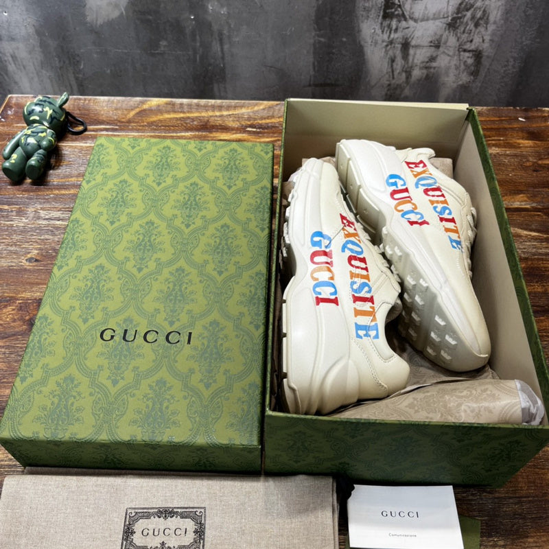 Gucci tonal black luxury sneakers view 9 bold athletic profile
