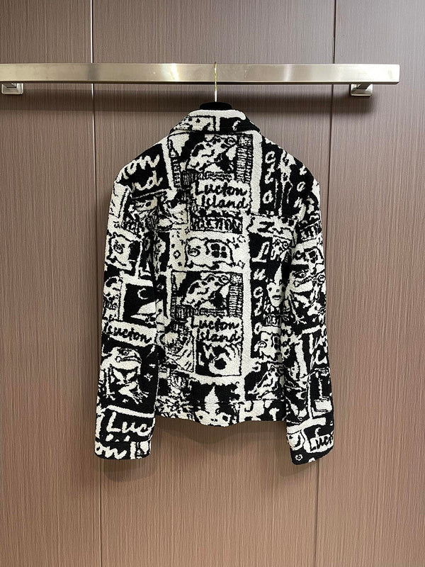 Side profile of Louis Vuitton luxury clothing with logo-detail design