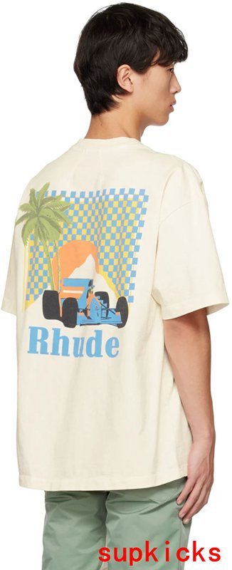 Back view of Rhude luxury clothing with runway-inspired design