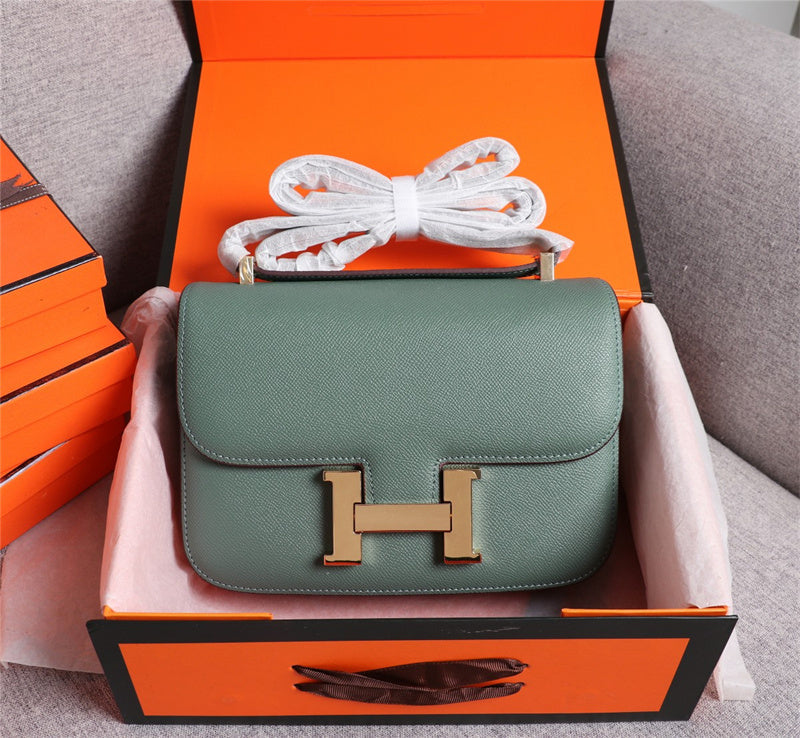Side view of polished structured handbag