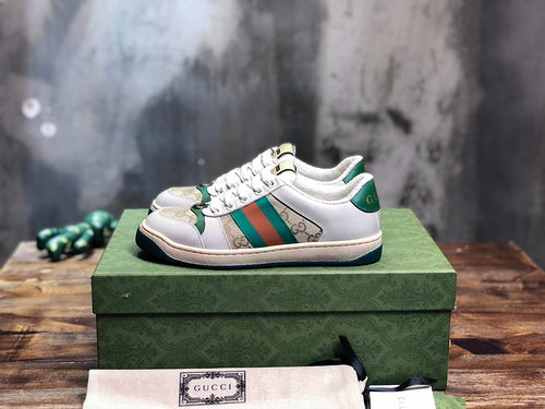 Gucci Fashion sneakers in stone beige bold athletic profile front view