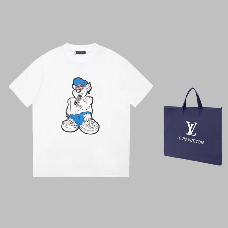 Back view of Louis Vuitton cotton t-shirt with monogram-inspired silhouette