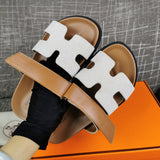 Hermes sandals Style 106 - front view, premium leather craftsmanship
