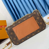 Close-up detail of sleek signature women's handbag – women's luxury accessory