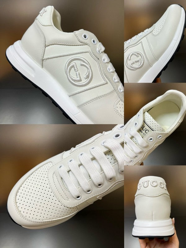 Side profile of Gucci all-black sneakers cushioned comfort fit