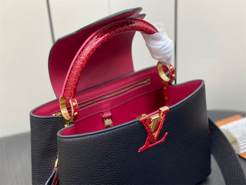  Sophisticated crossbody bag carried on shoulder