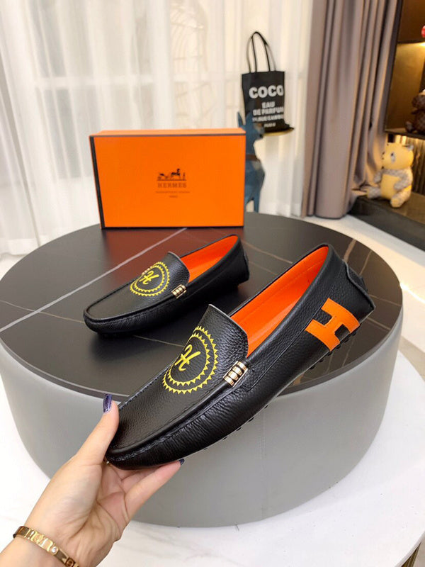 Hermès Chocolate Brown Loafer Flats - Toe Detail View