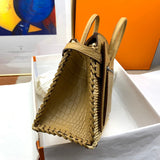 Close-up detail of structured bag design