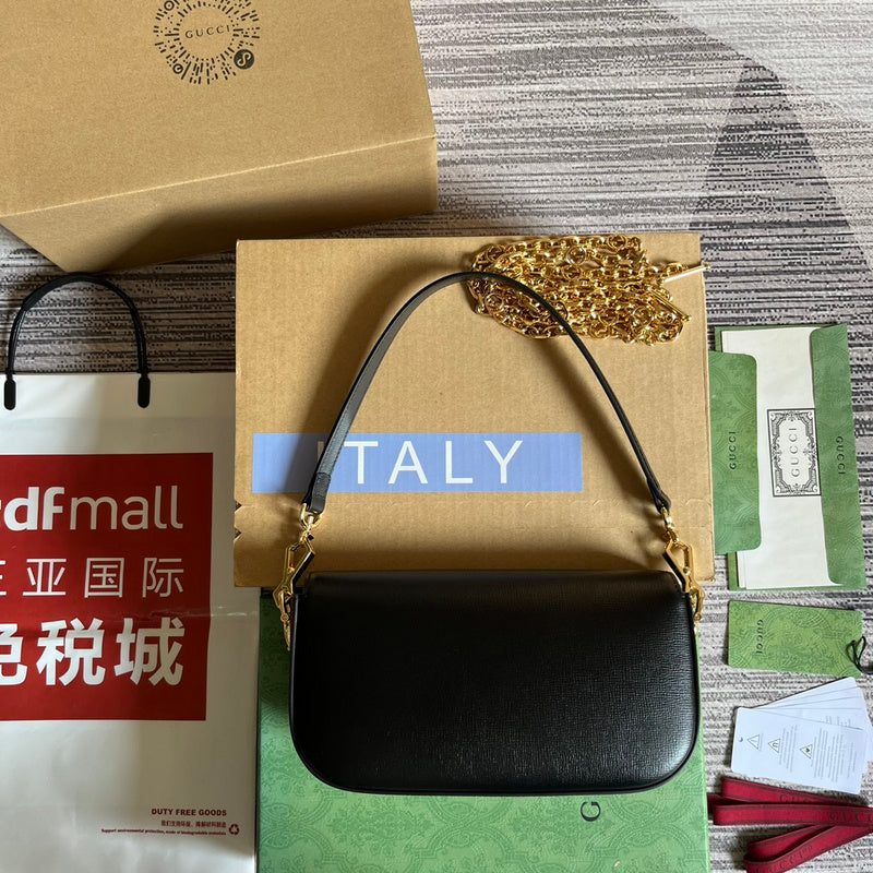 Side view of crisp structured handbag