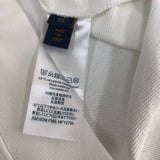 Side profile of Louis Vuitton luxury clothing with signature branding