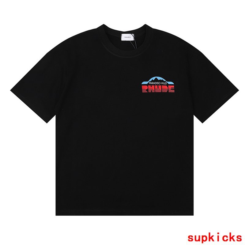 Full styled look of Rhude luxury clothing with signature branding