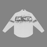 Side profile of Louis Vuitton luxury clothing with monogram-inspired silhouette