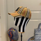 Close-up detail view of Burberry unisex cap