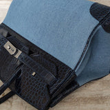 Sleek bag shown from front angle