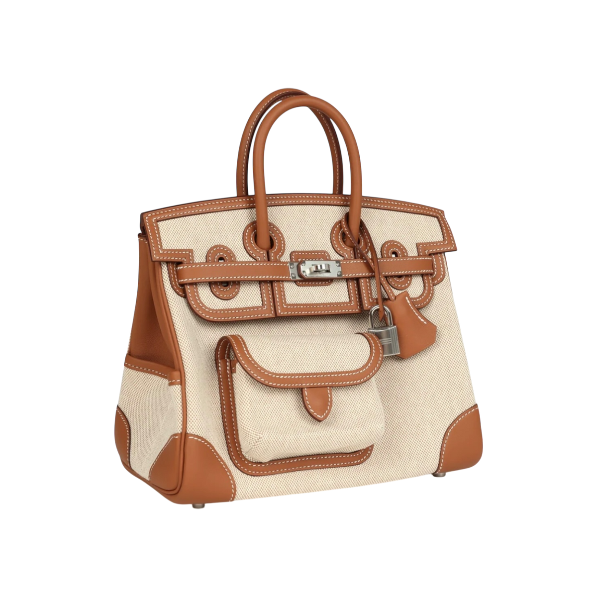 HermÃ¨s Birkin 25 Cargo Ecru Beige and Gold Swift Palladium Hardware