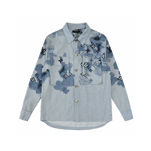 Front view of Louis Vuitton luxury clothing with runway-inspired design