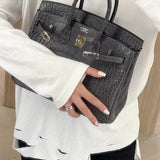 Close-up detail of considered bag design