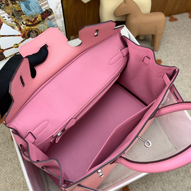 Side view of refined structured handbag