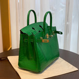 Side view of balanced structured handbag