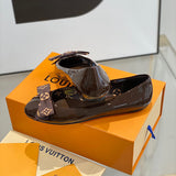 Louis Vuitton Red Slip-On Sneakers - Sole Detail View