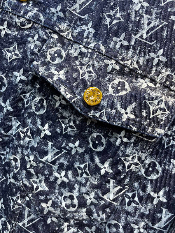 Back view of Louis Vuitton luxury clothing with logo-detail design