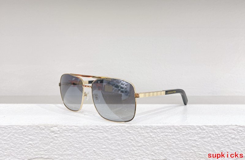 Close-up detail view of Louis Vuitton unisex sunglasses