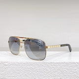 Close-up detail view of Louis Vuitton unisex sunglasses