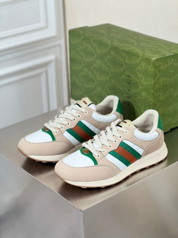 Gucci Designer sneakers in fresh white-and-black streetwear statement look front view