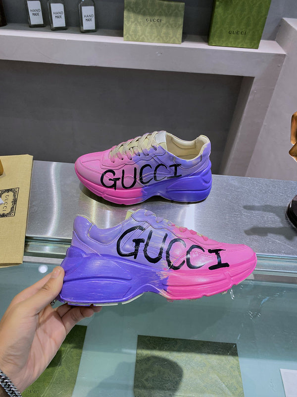 Gucci fresh white-and-black luxury sneakers view 6 signature lace-up style