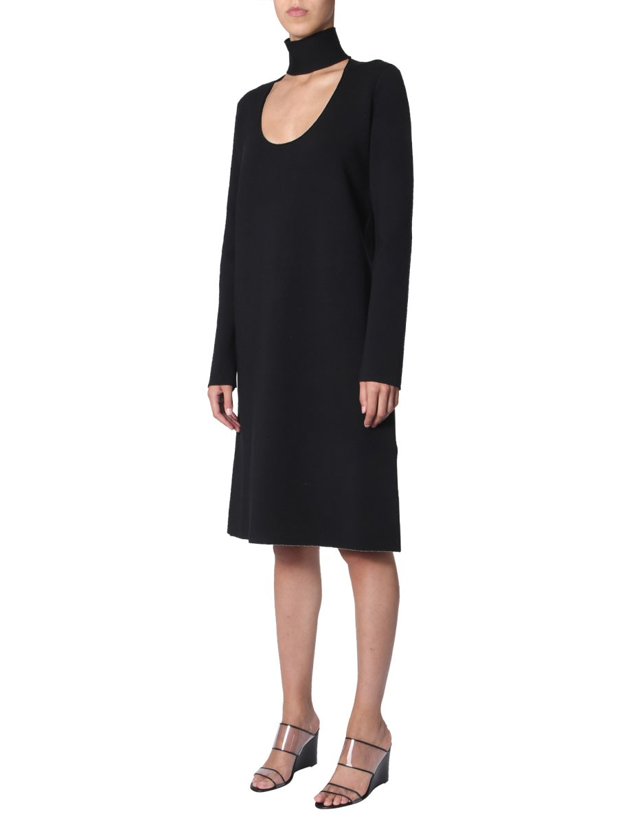 Bottega Veneta Dresses? Bottega Veneta Women High Neck Dress Elegant Designer Evening Dress