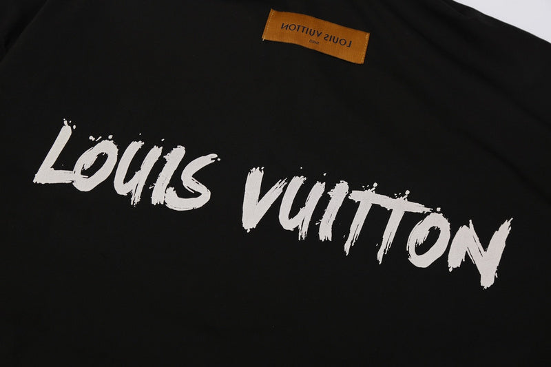 Front view of Louis Vuitton luxury clothing with monogram-inspired silhouette