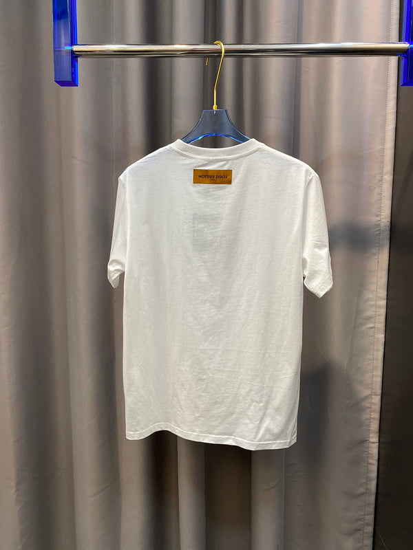 Flat lay presentation of Louis Vuitton cotton t-shirt with tailored silhouette