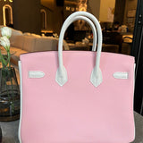 Side view of polished structured handbag