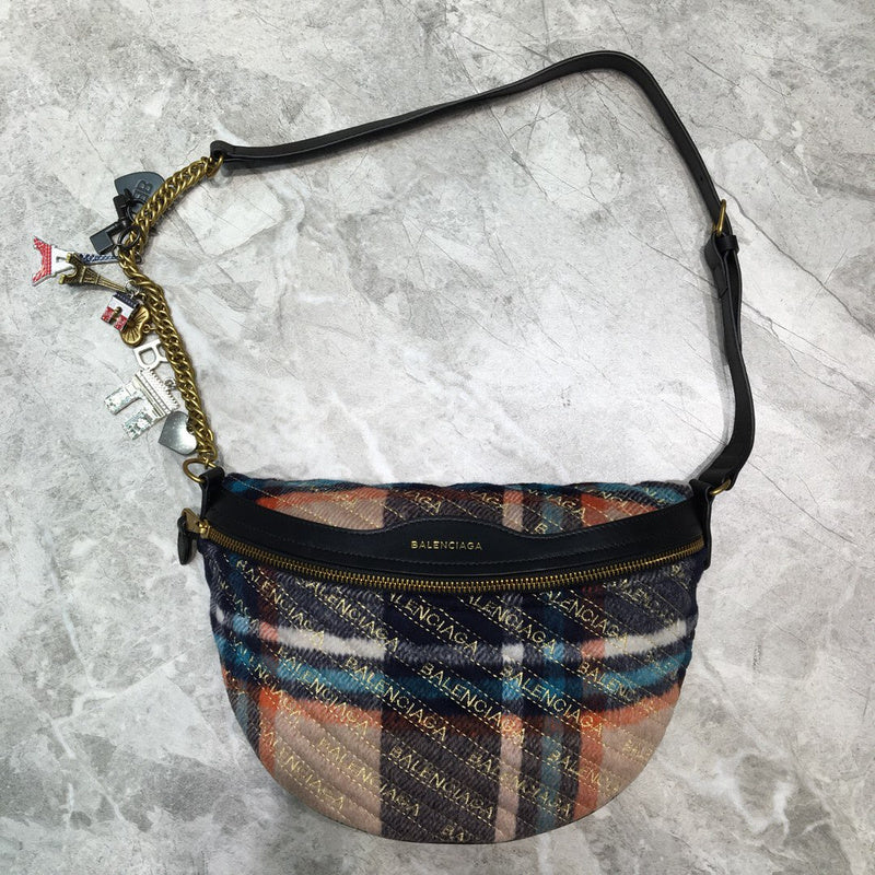 Polished Vegan Leather Handbag - Smooth Faux-Leather Exterior | Women's Luxury Handbag #730 - side angle view (image 2) of designer-inspired handbag