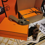 Hermes sandals Style 013 - logo and branding close-up